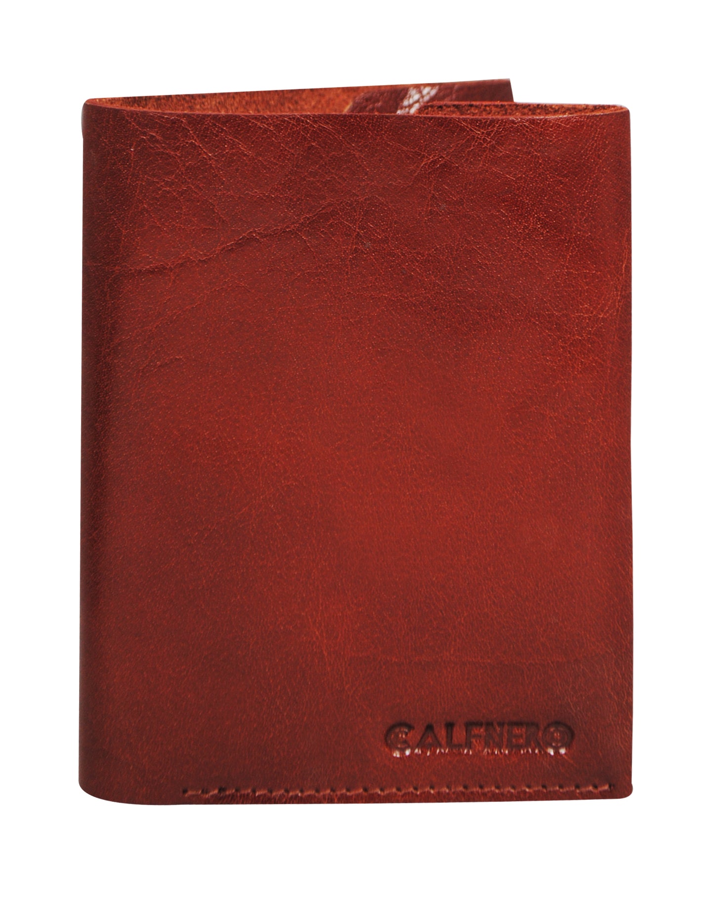 Calfnero Genuine Leather Raw Edge Men's Wallet (T-325-Cognac)