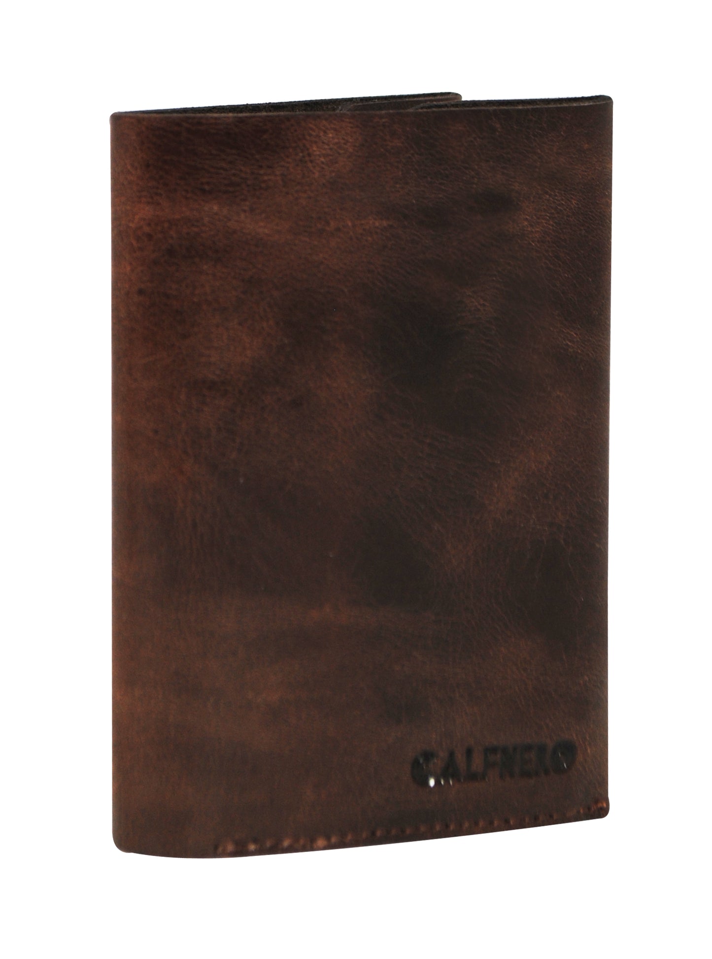 Calfnero Genuine Leather Raw Edge Men's Wallet (T-325-Dark-Brown)