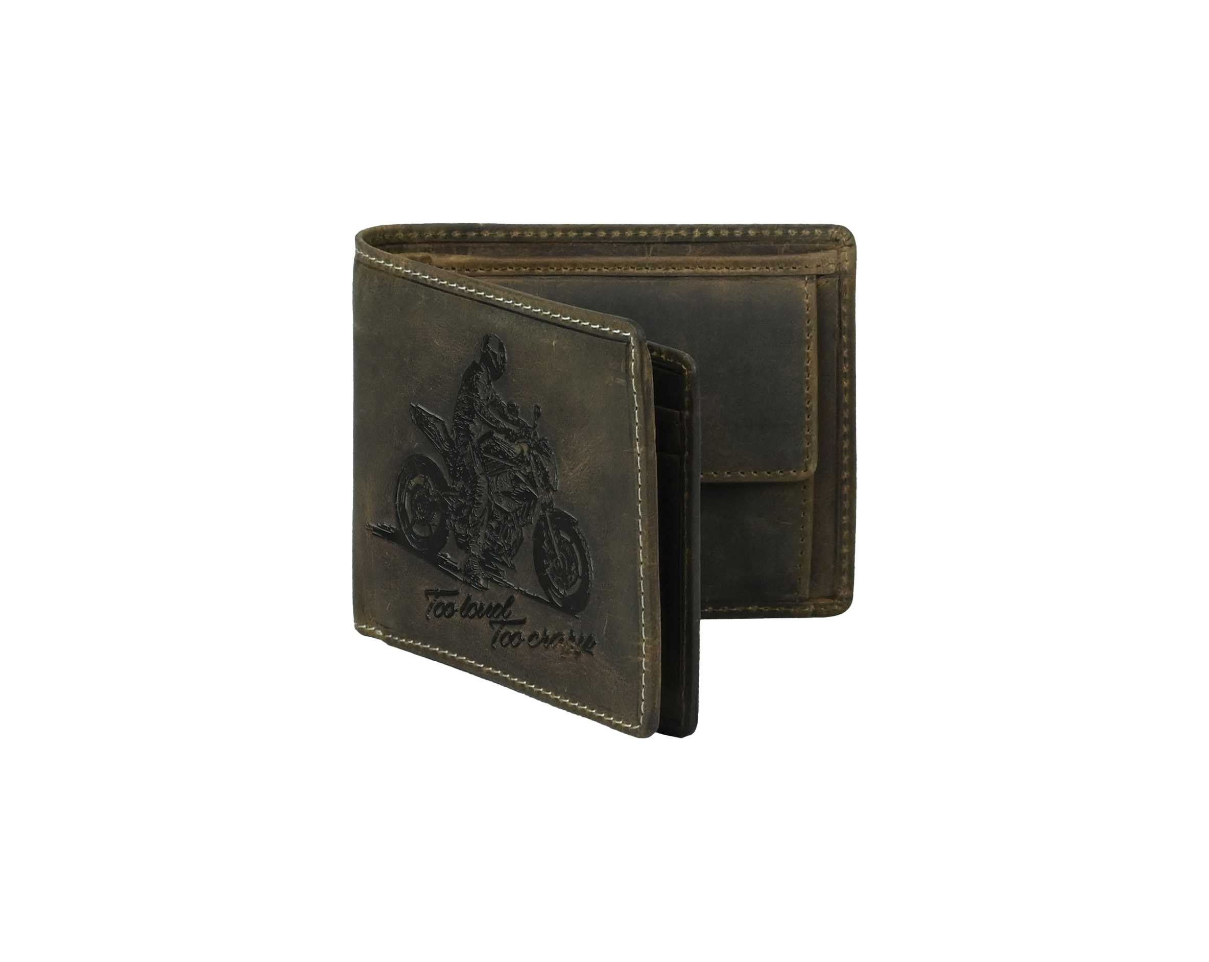 "RetroRun" Vintage-Inspired Hunter Leather Wallet for Men Motor Cycle
