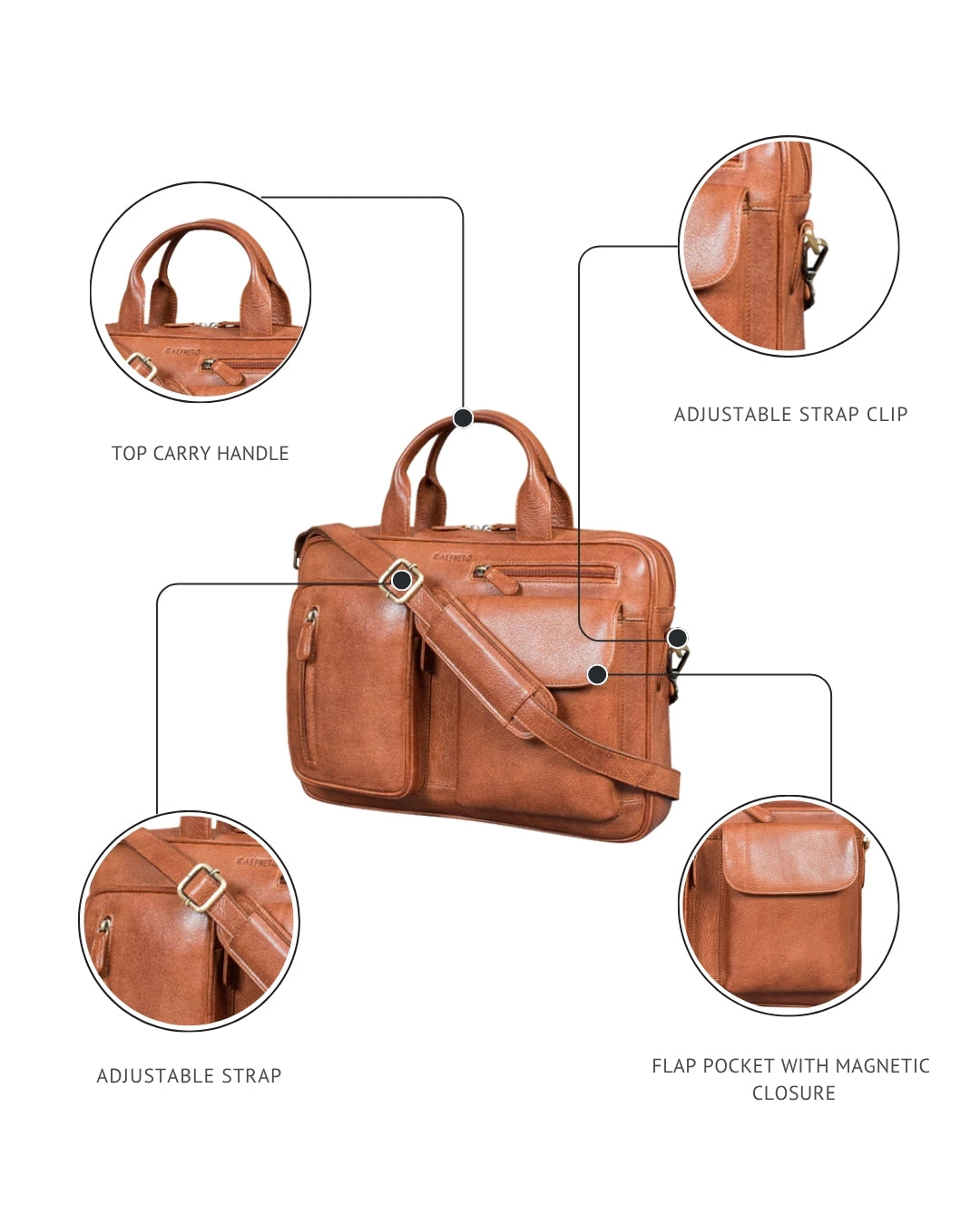 "Walt" Briefcase/ Laptop Bag Bag Men's Messenger Bag