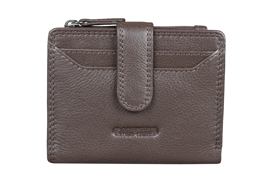 "Polly " Card Case/Coin Case/Mini Wallet Brown