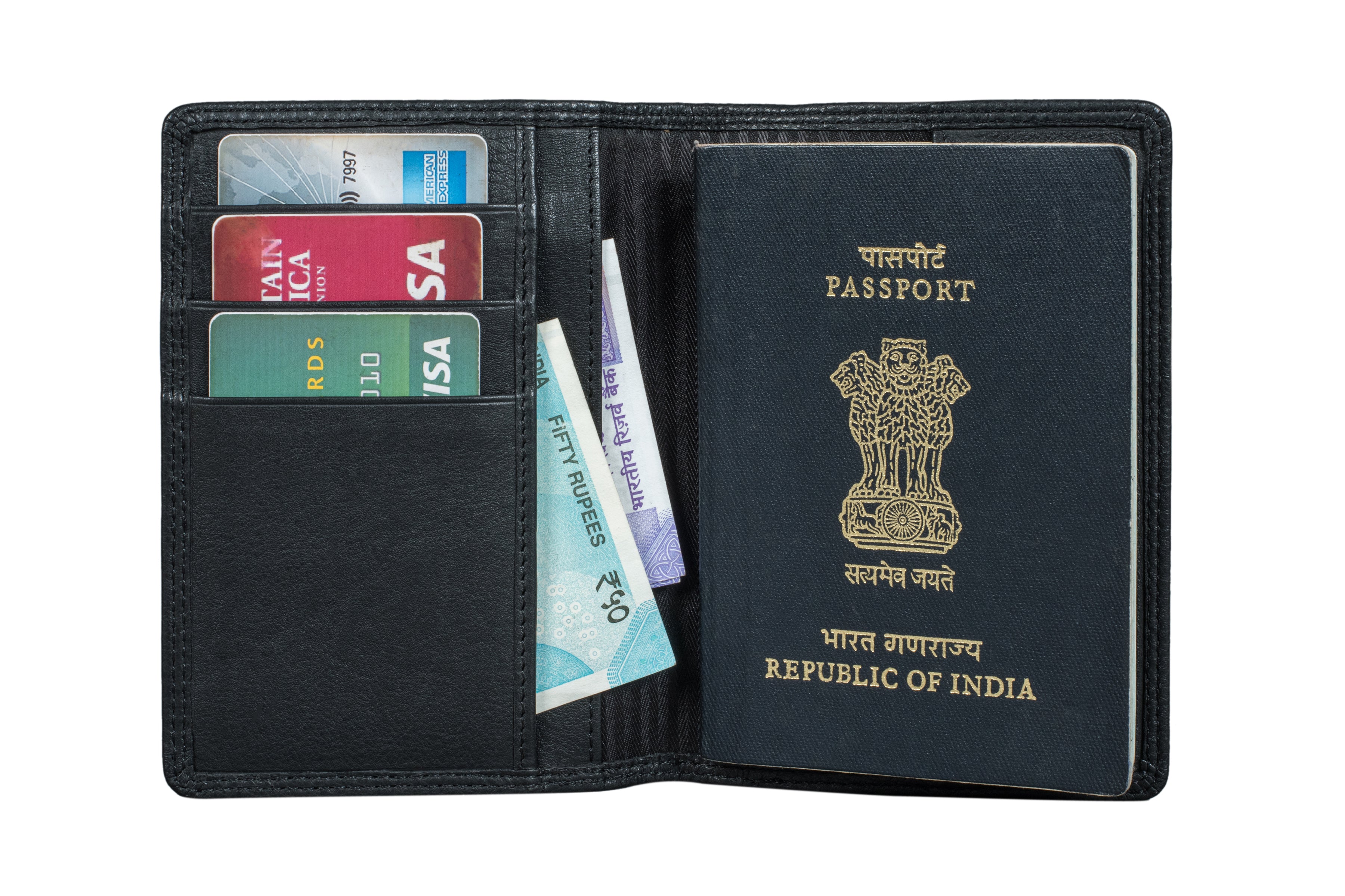 "Regal" passport holder (5232-Black-N)
