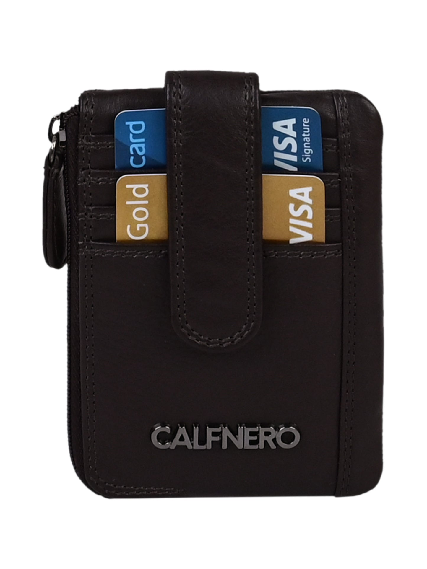 "Zylo" Wash Lather Card Case Wallet for Men and Women (D-26-Black)