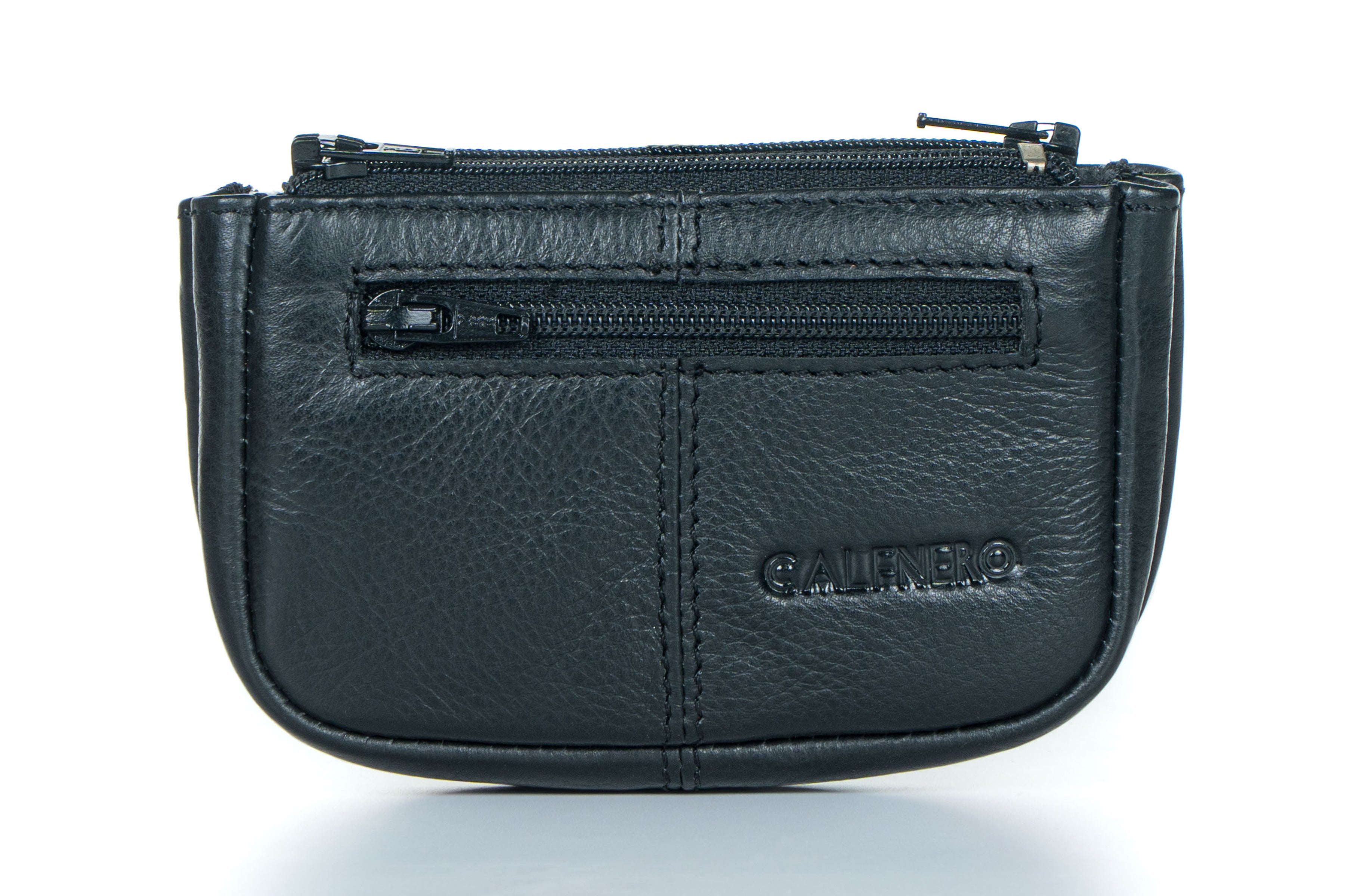 Calfnero Genuine Leather Black Key Case & Coin Purse PB-87