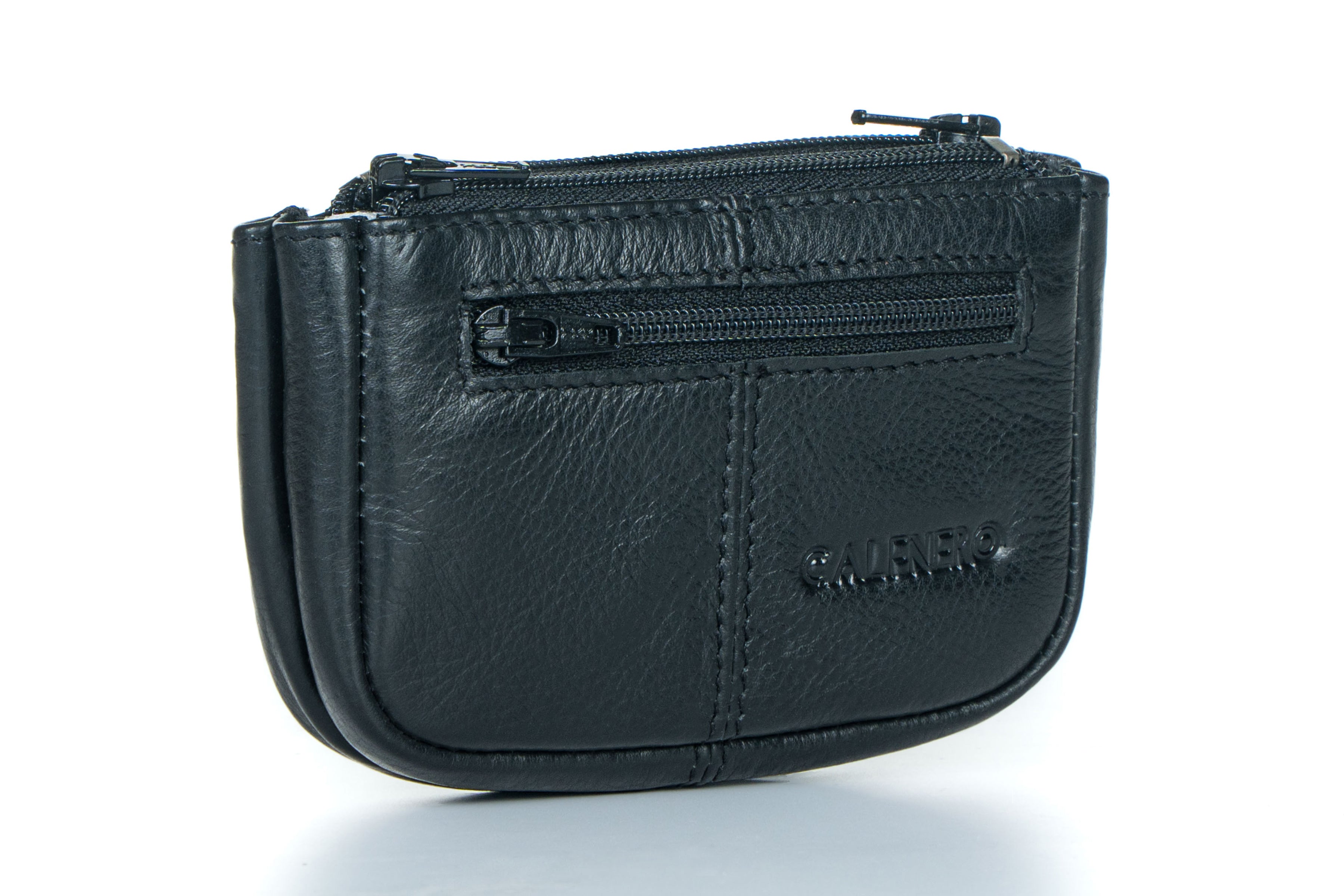 Calfnero Genuine Leather Black Key Case & Coin Purse PB-87