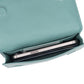 "Aqua"sleek teal leather crossbody pouch (71345-Green)