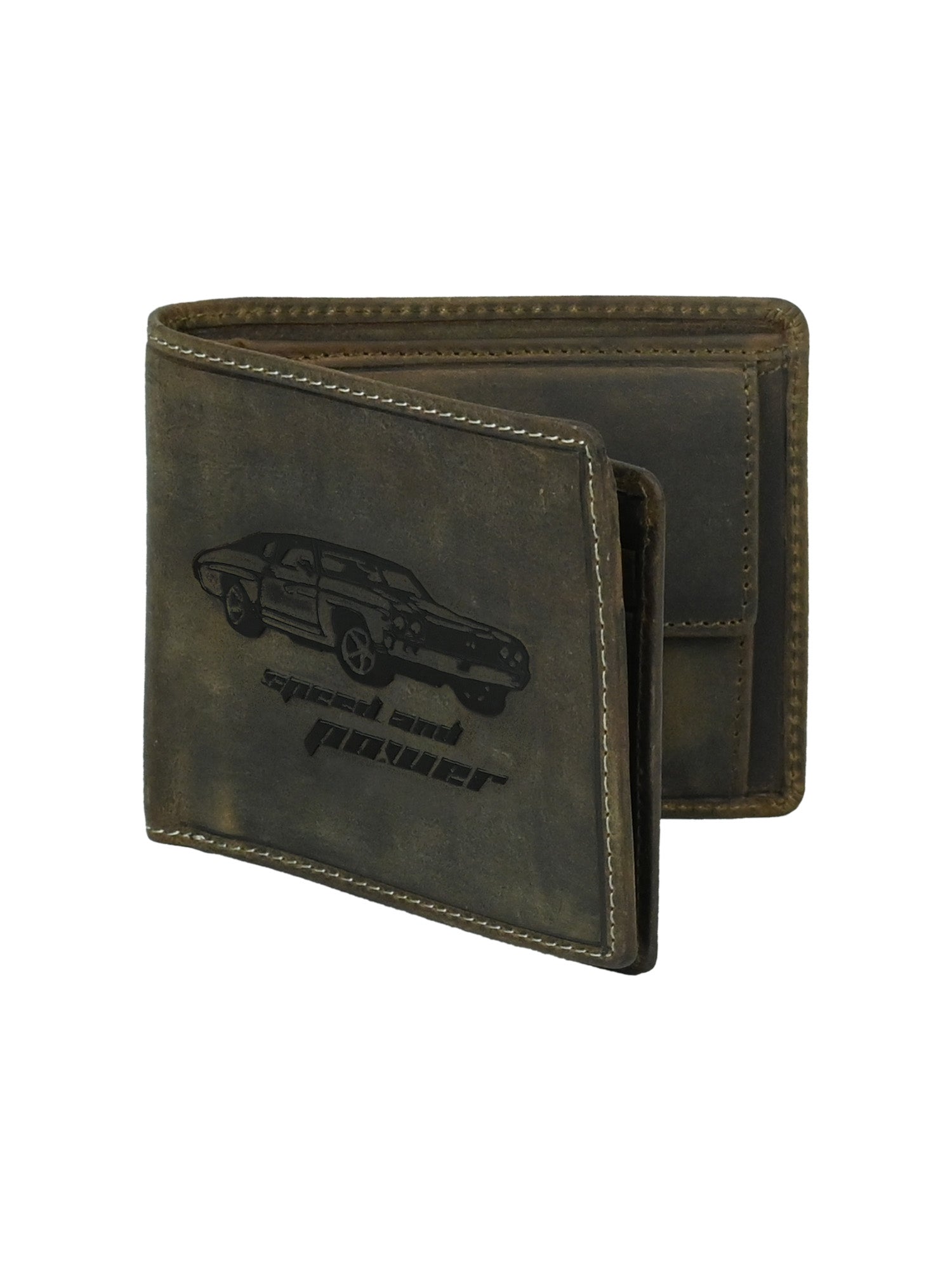 "RetroRun" Vintage-Inspired Hunter Leather Wallet for Men