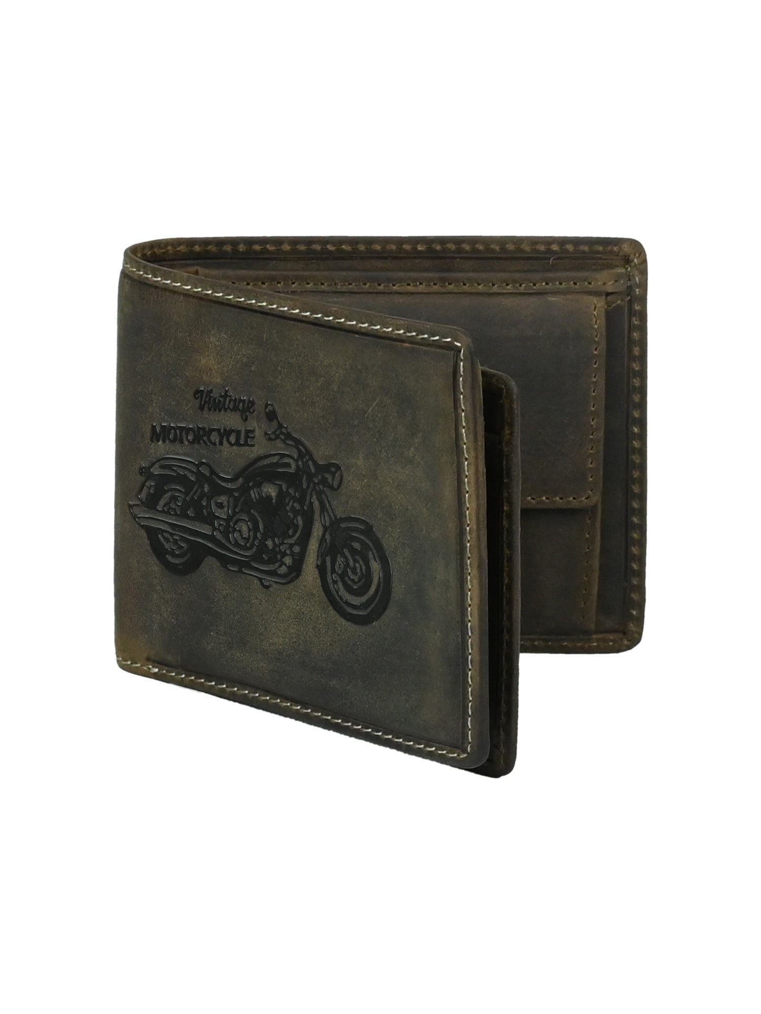 "RetroRun" Vintage-Inspired Hunter Leather Wallet for Men