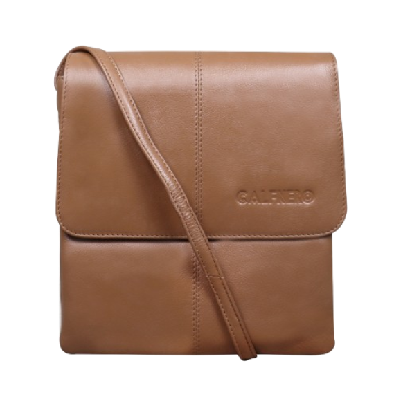 "Katie" Leather Sling Bag Camel