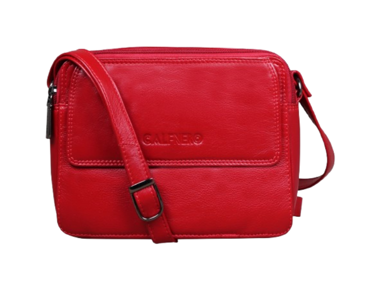 "Juno"Leather Sling Bag Red