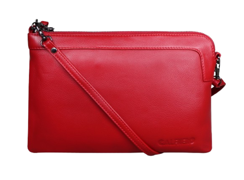 "Lexa" Leather Sling Bag Red