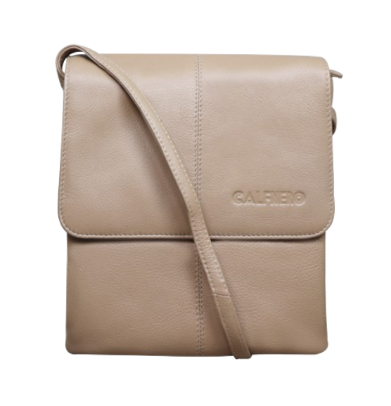 "Katie" Leather Sling Bag Beige