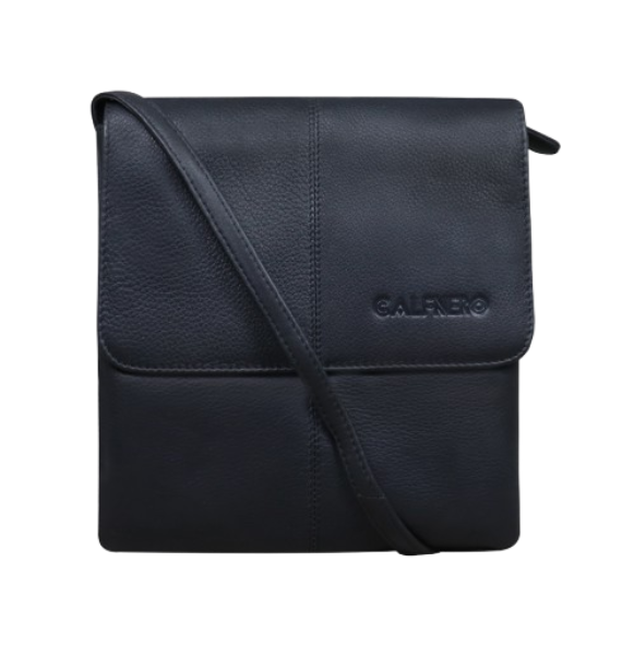 "Katie" Leather Sling Bag Black