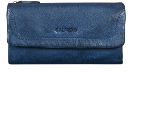 "Regina" Long Wallet by Calfnero Navy