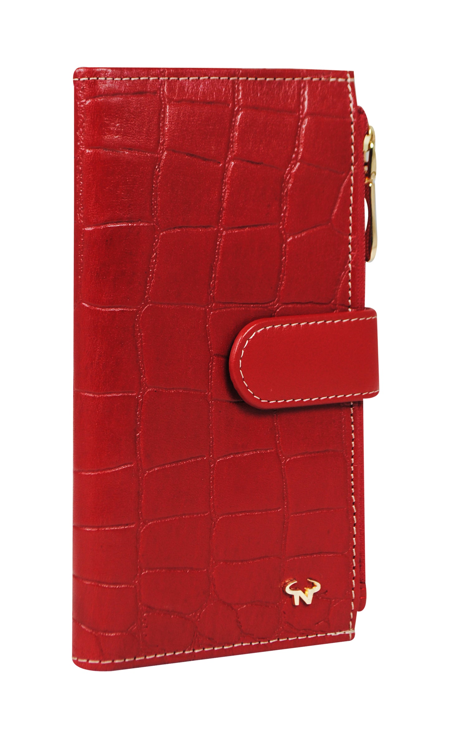 Calfnero Genuine Leather Women's wallet (1011-Red-Coco)