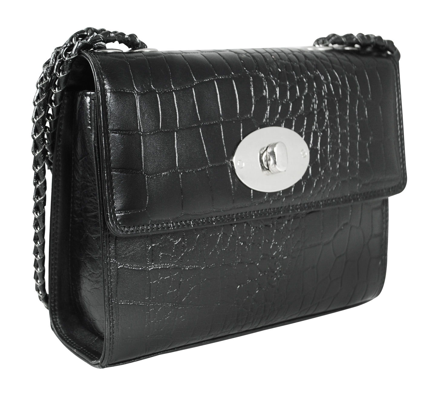 Calfnero Genuine Leather Women's Sling Bag (102-Black Coco)