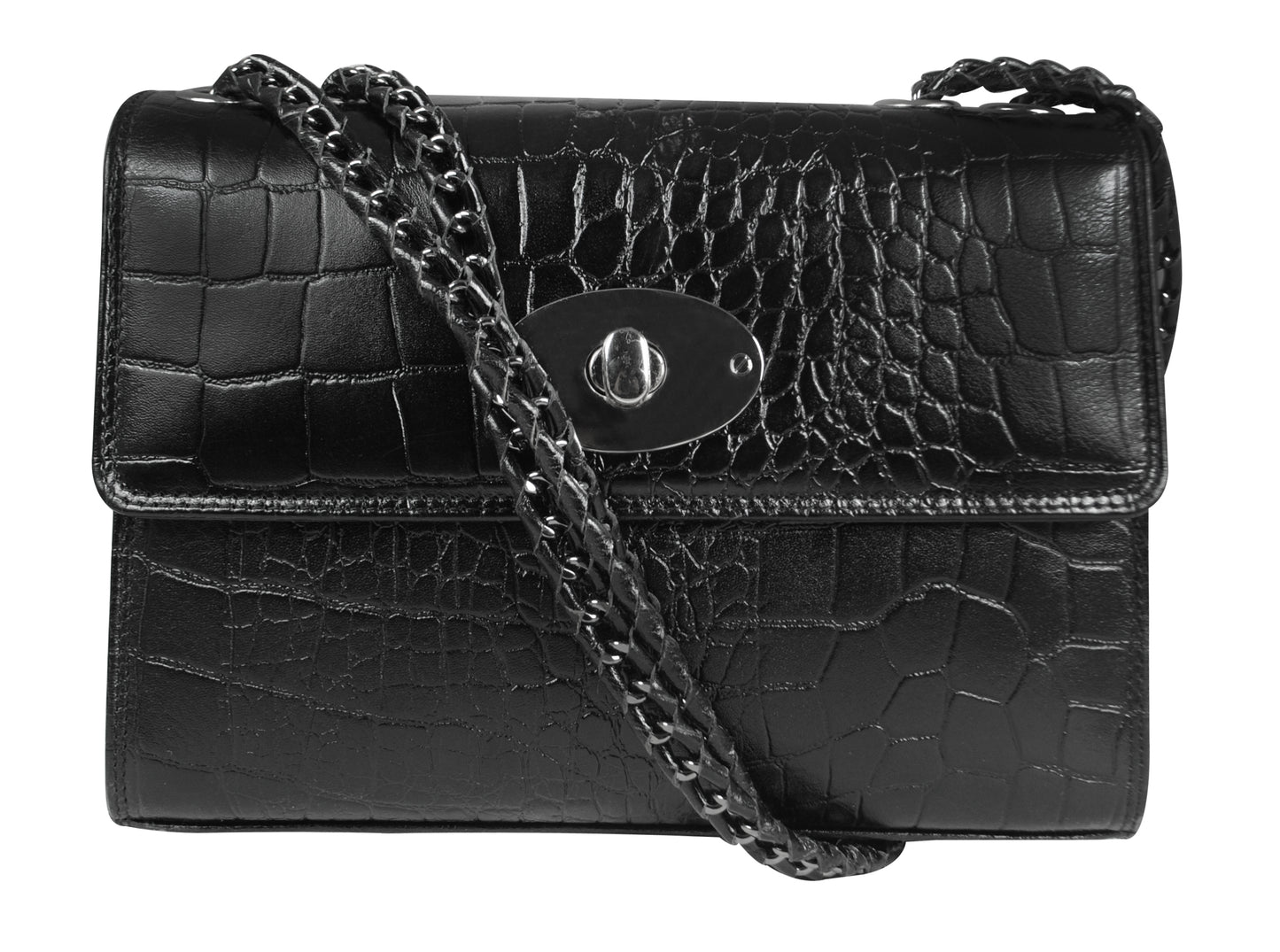Calfnero Genuine Leather Women's Sling Bag (102-Black Coco)