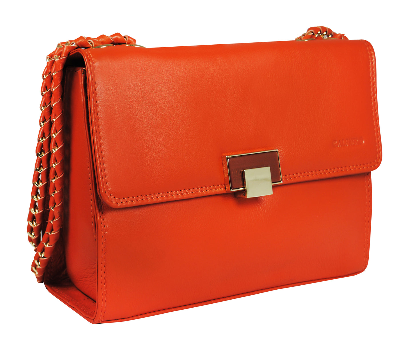Calfnero Genuine Leather Women's Sling Bag (102-Orange)