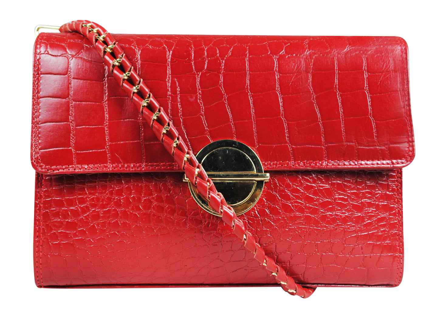 Calfnero Genuine Leather Women's Sling Bag (102-Red-Coco)