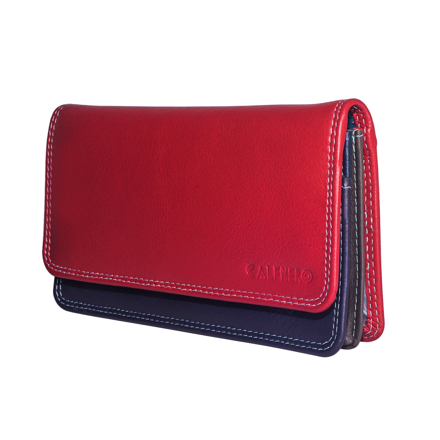 Calfnero Genuine Leather Women's wallet (109-Red-Multi)