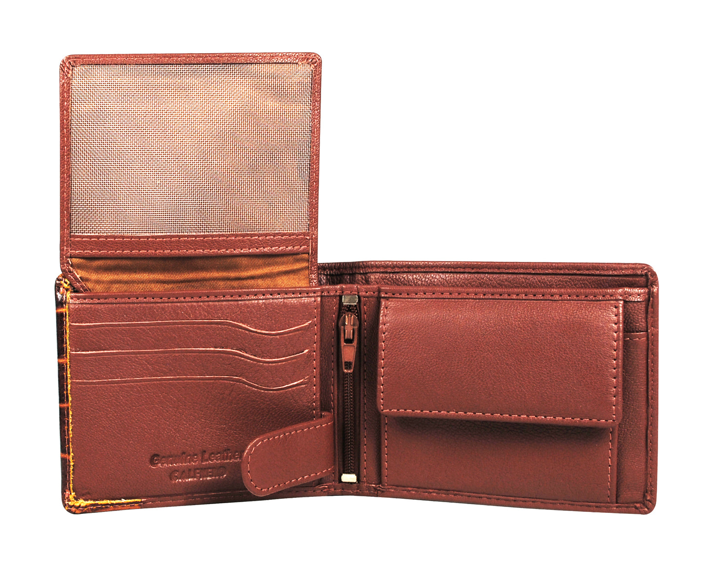 Calfnero Men's Genuine Leather Wallet (1224-Cognac)