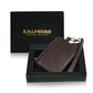 Calfnero Genuine Leather Key Case/Coin Wallet cum Card Holder (12278-Brown)