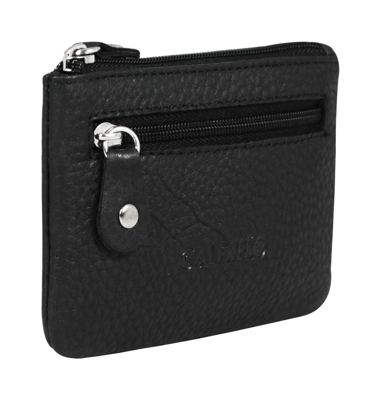 Genuine Leather Key Case,Coin Purse-key & coin holder (1589-Black)