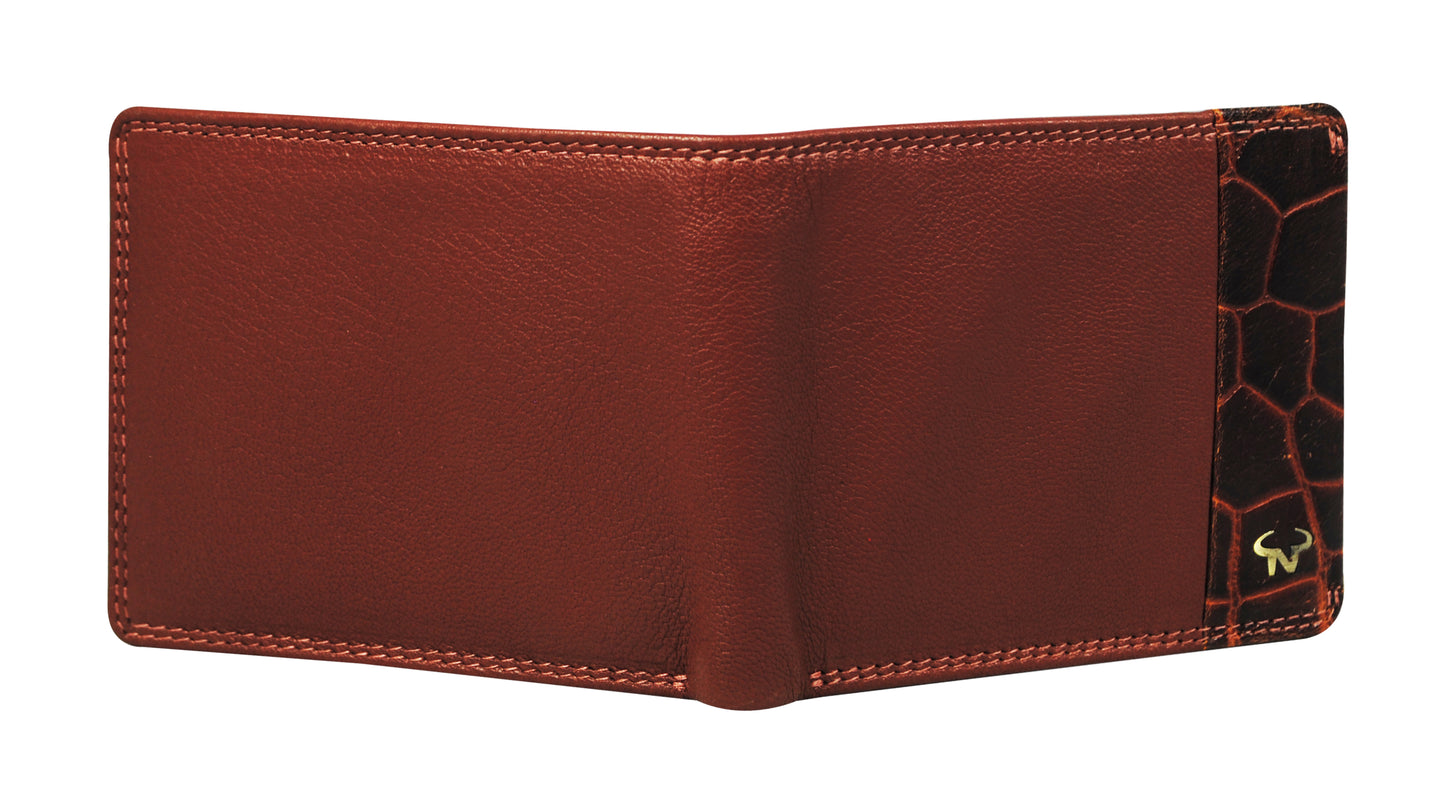 Calfnero Genuine Leather  Men's Wallet (166702-Brown)