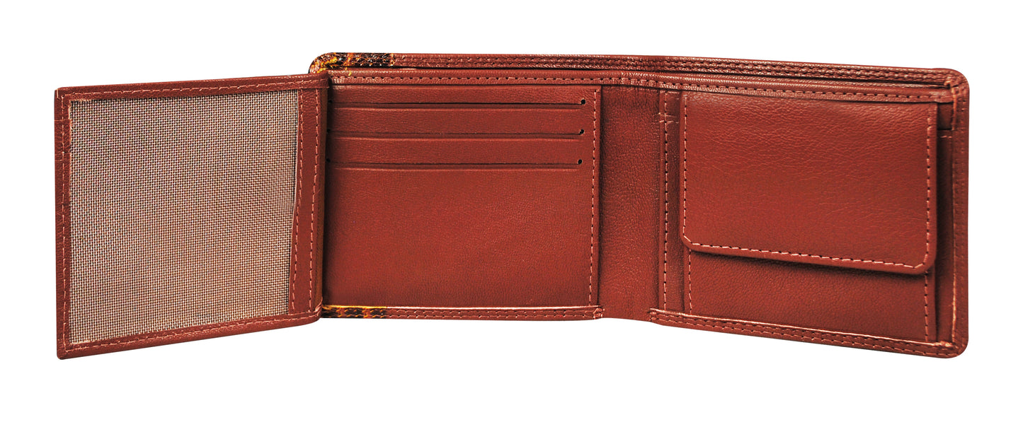 Calfnero Genuine Leather  Men's Wallet (166702-Brown)