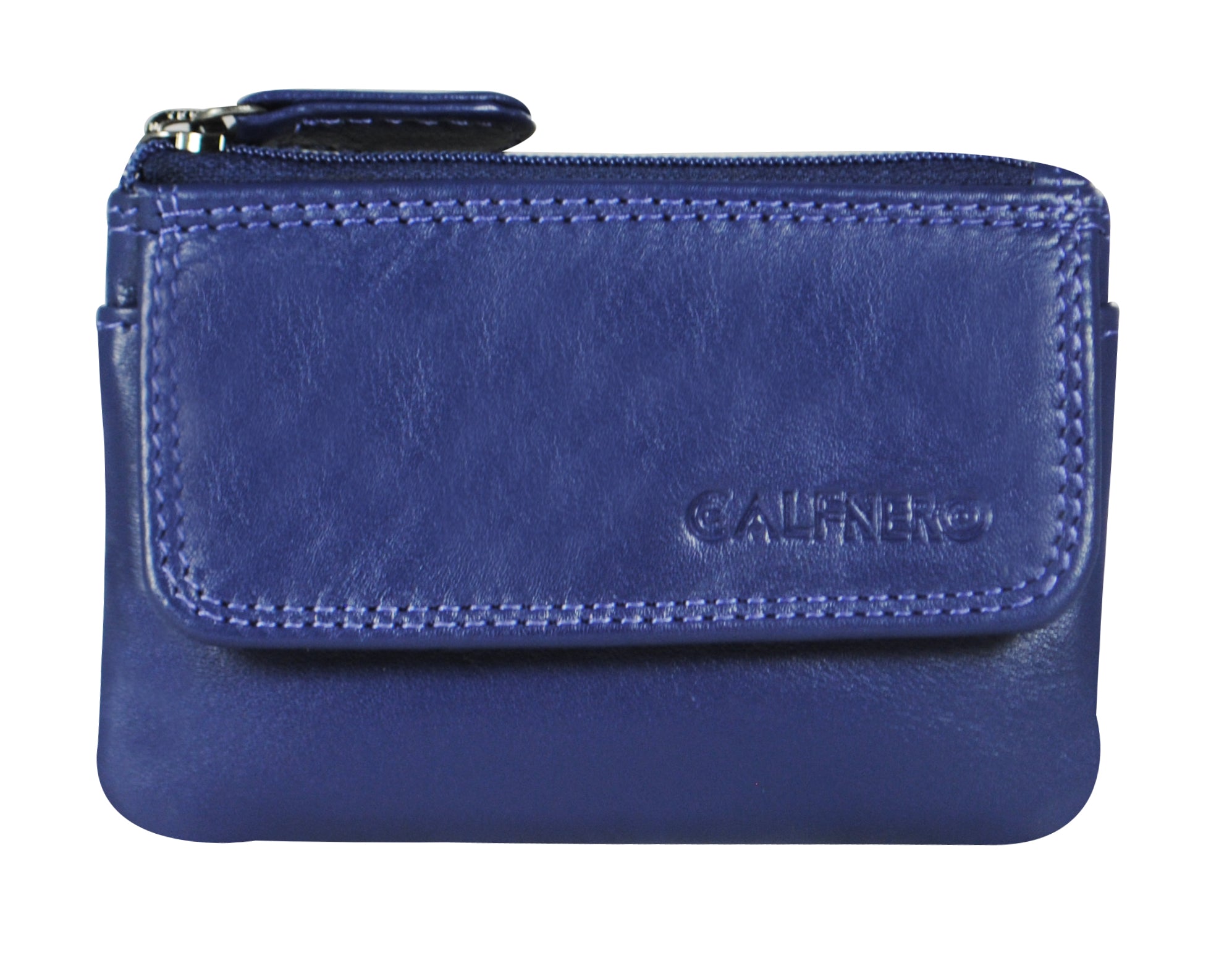 Calfnero Genuine Leather Key Case Multi use Key and Coin Wallet (1708-Purple)