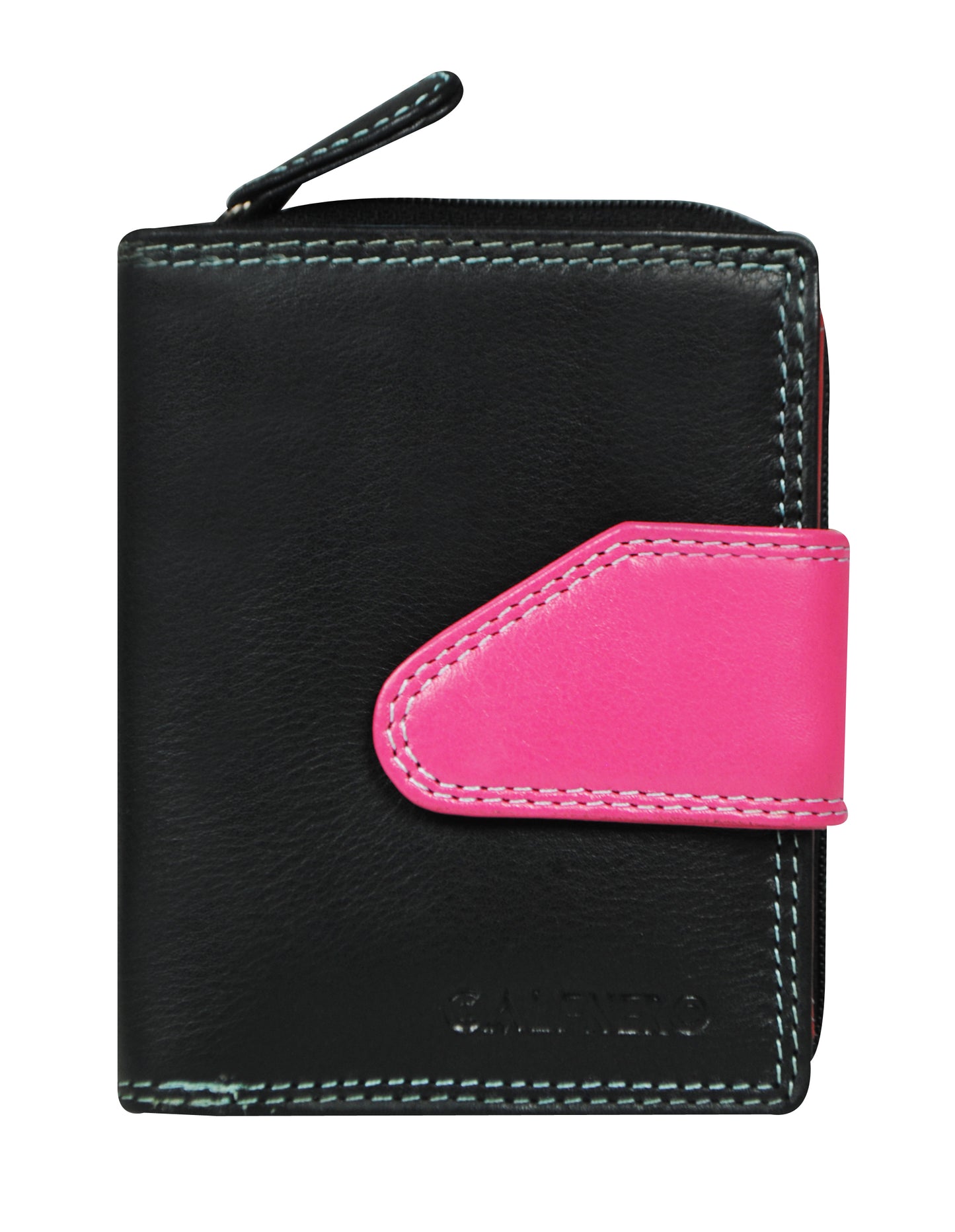 Calfnero Genuine Leather Women's Wallet (Ak-181-Black-Multi)
