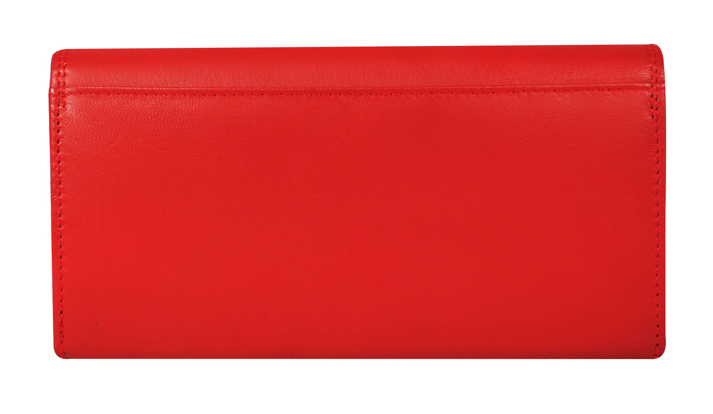 Calfnero Genuine Leather Women's wallet (1883-Red)