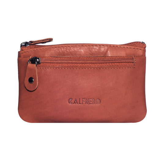Calfnero Genuine Leather Key Case,Coin Wallet (1989-Camel)