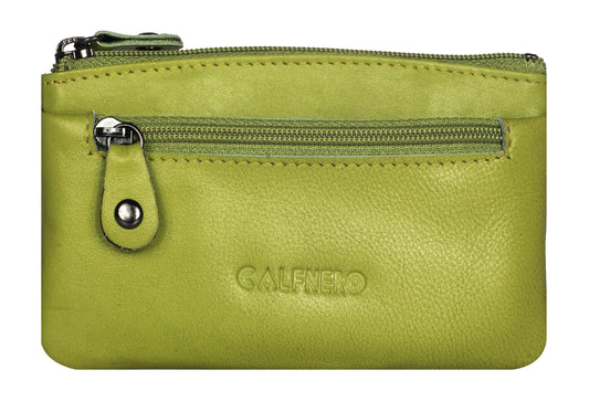 Calfnero Genuine Leather Key Case,Coin Wallet (1989-Light-Green)