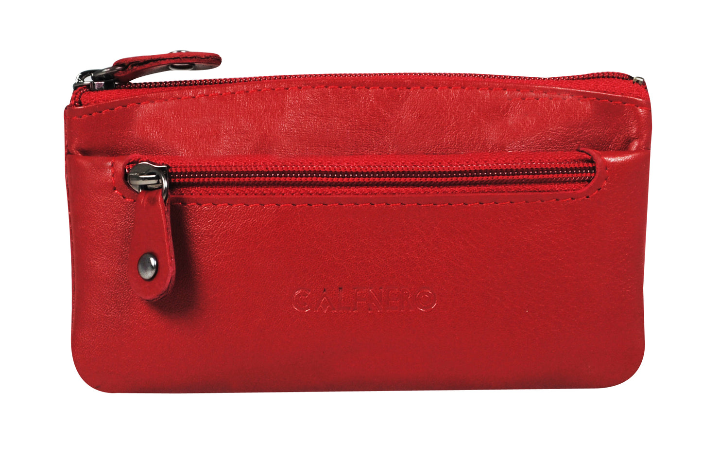 Calfnero Genuine Leather Key Case,Coin Wallet (1989-Red)