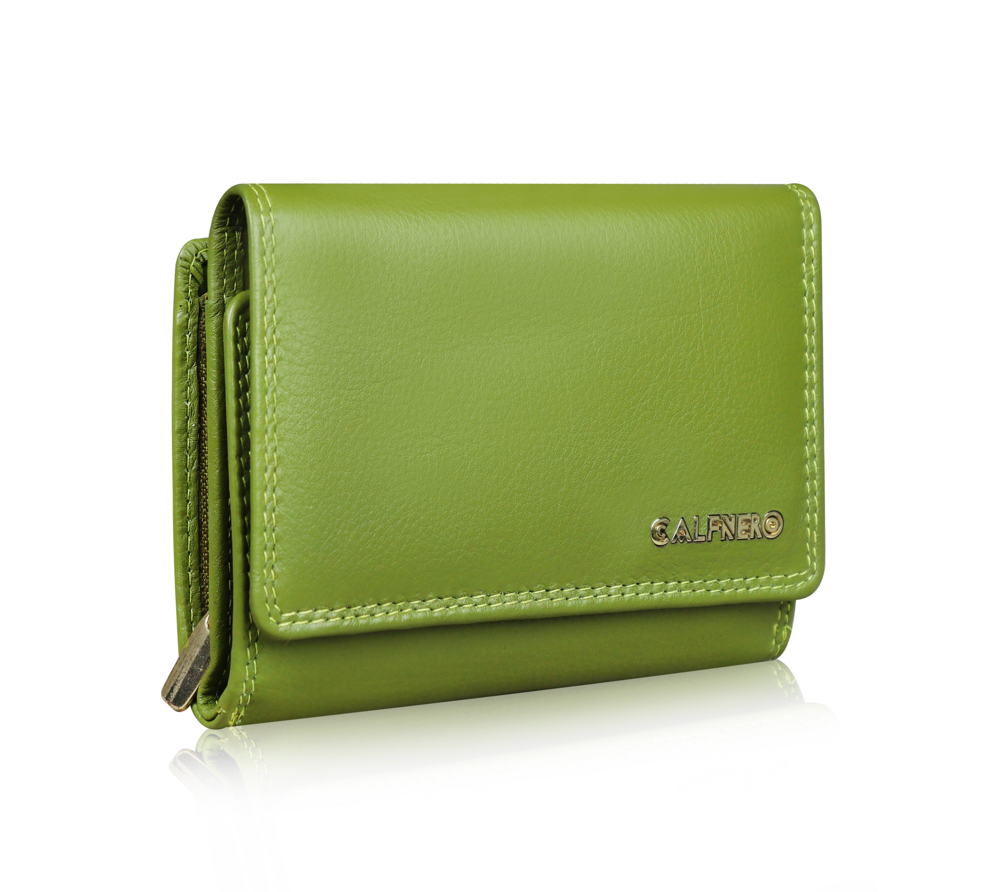 Talýnne Handbags - Colorblock Leather Zip Wallet in Pink & Green – Talynne
