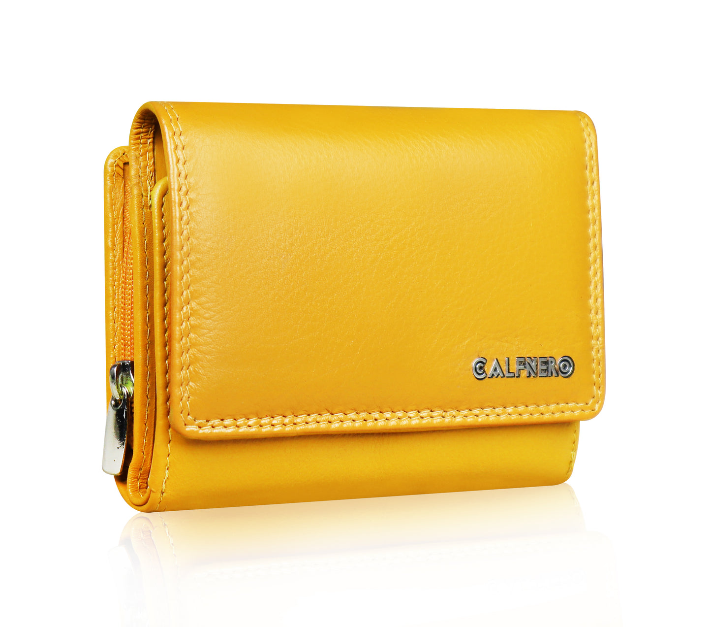 Calfnero Genuine Leather Women's wallet (2312-Yellow)