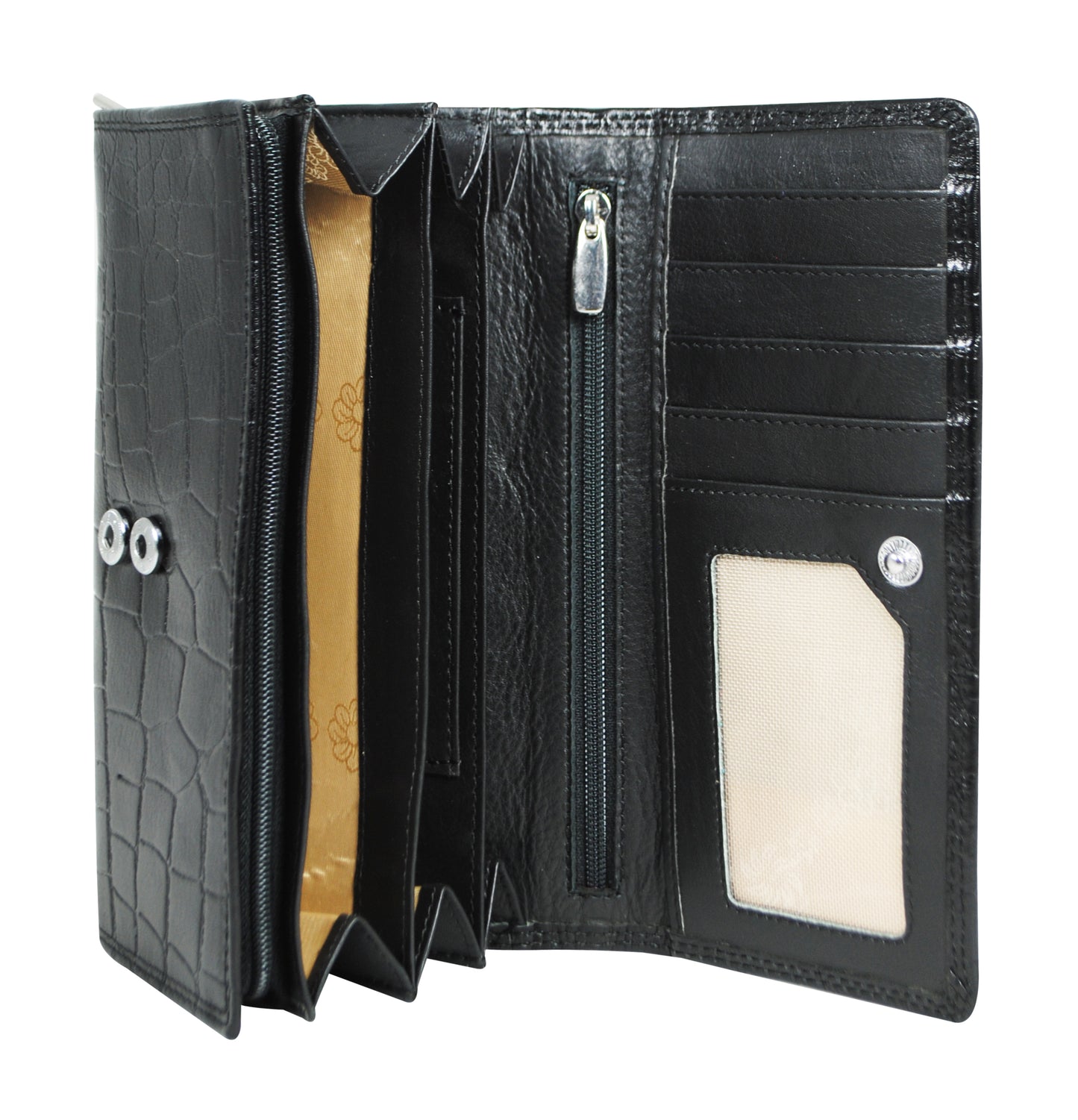 Calfnero Genuine Leather Women's Wallet (3091-Black)
