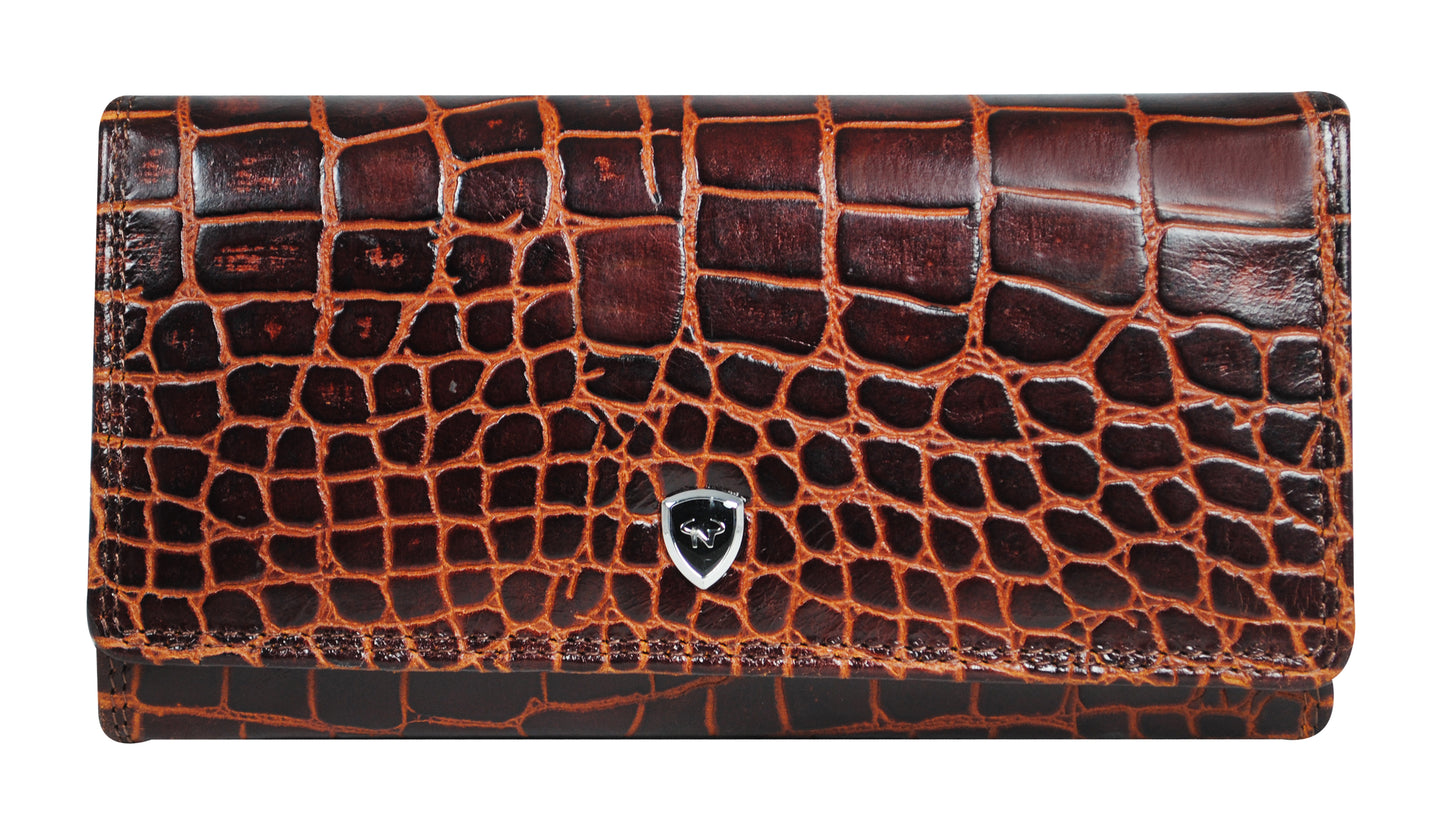 Calfnero Genuine Leather Women's Wallet (3109-Cognac)
