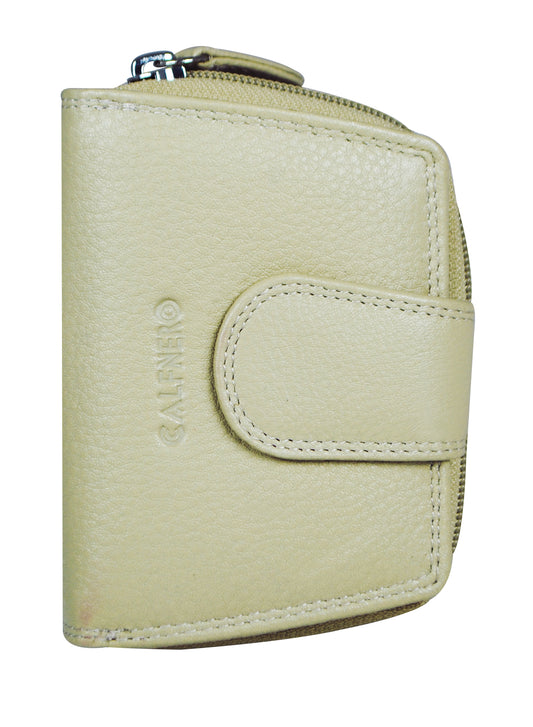 Calfnero Genuine Leather Women's Wallet (3203-Beige)