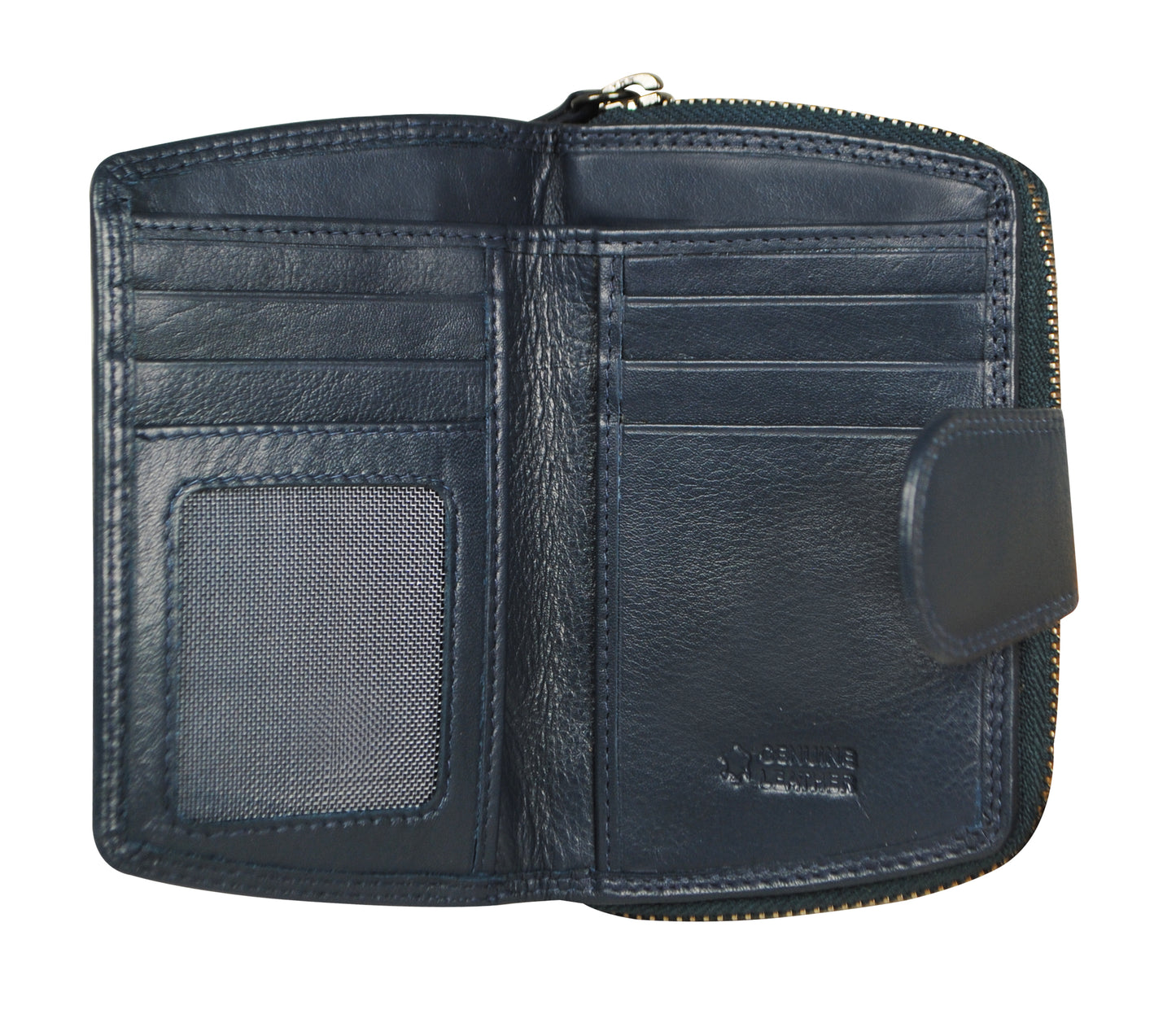 Calfnero Genuine Leather Women's Wallet (3204-Navy)
