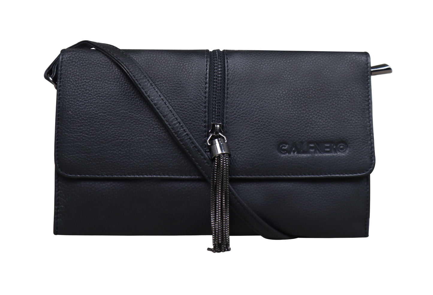 Calfnero Genuine Leather Women's Sling Bag (349-Black)