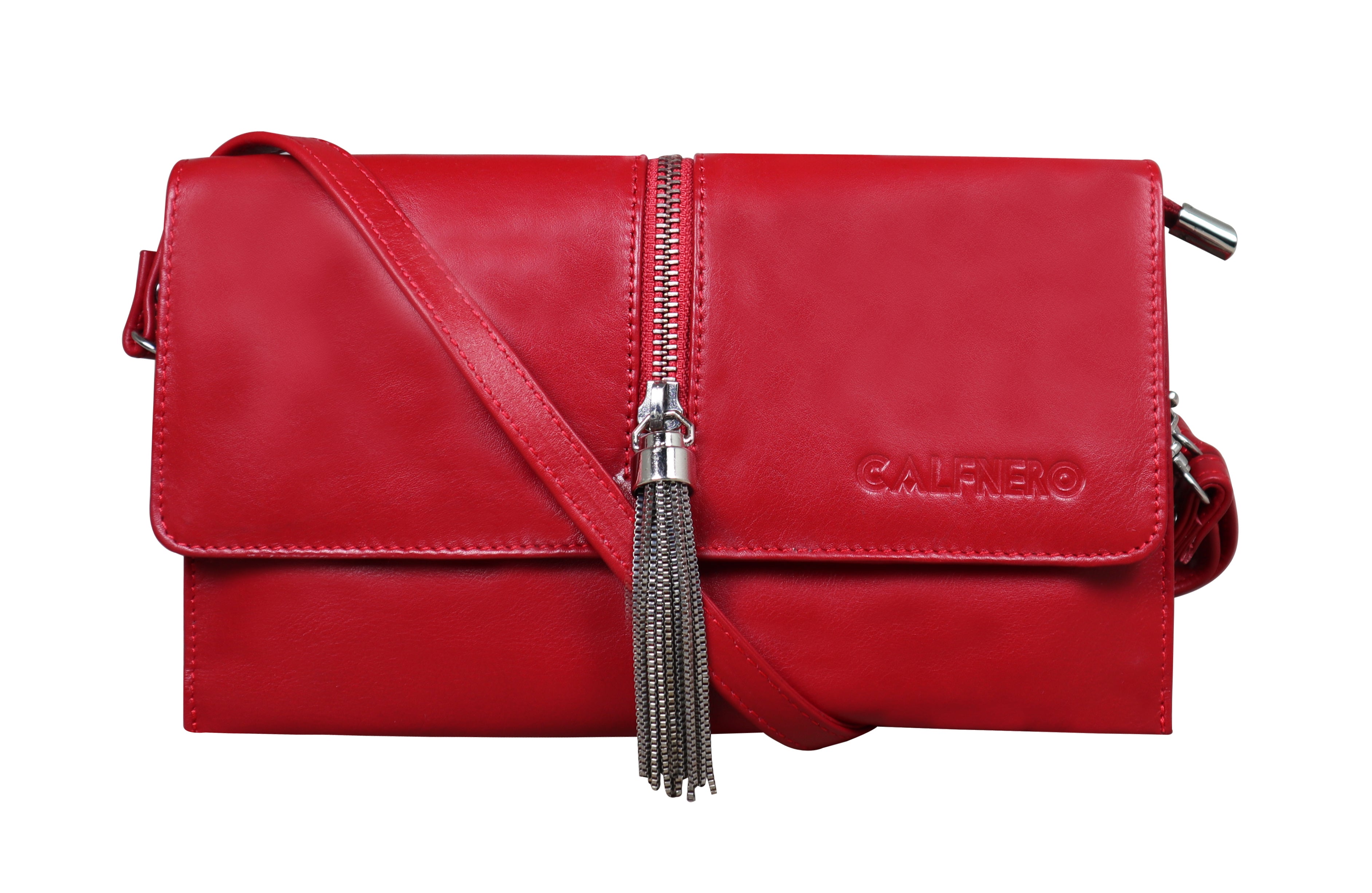 Calfnero Genuine Leather Women's Sling Bag (349-Red)