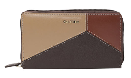 Calfnero Genuine Leather Women's Wallet (Mk-30-Brown-Multi)