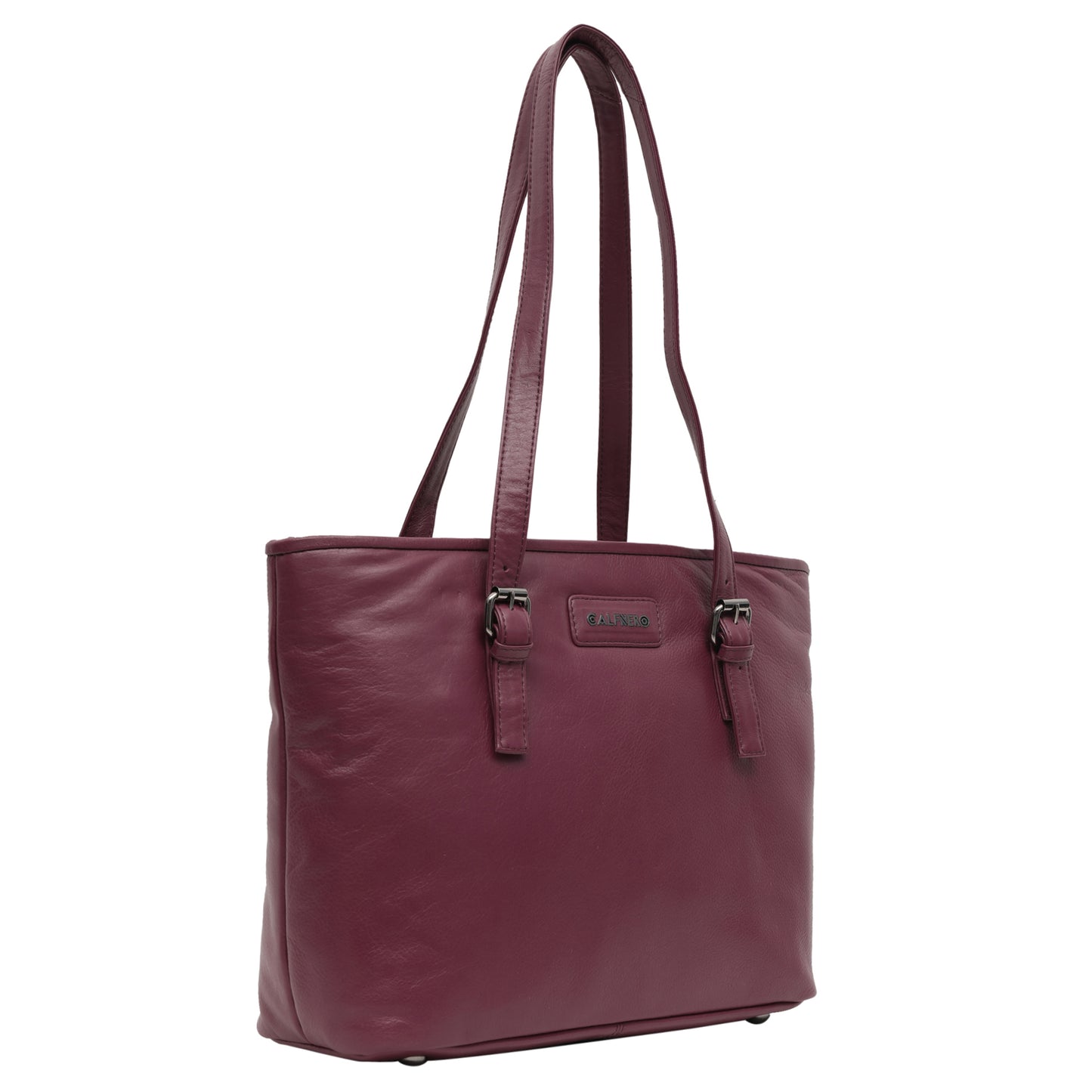 Calfnero Women's Genuine Leather Shoulder Bag (CON-3-Brinjal)