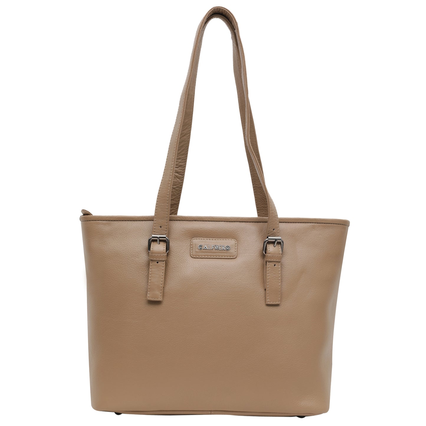 Calfnero Women's Genuine Leather Shoulder Bag (CON-3-Beige)
