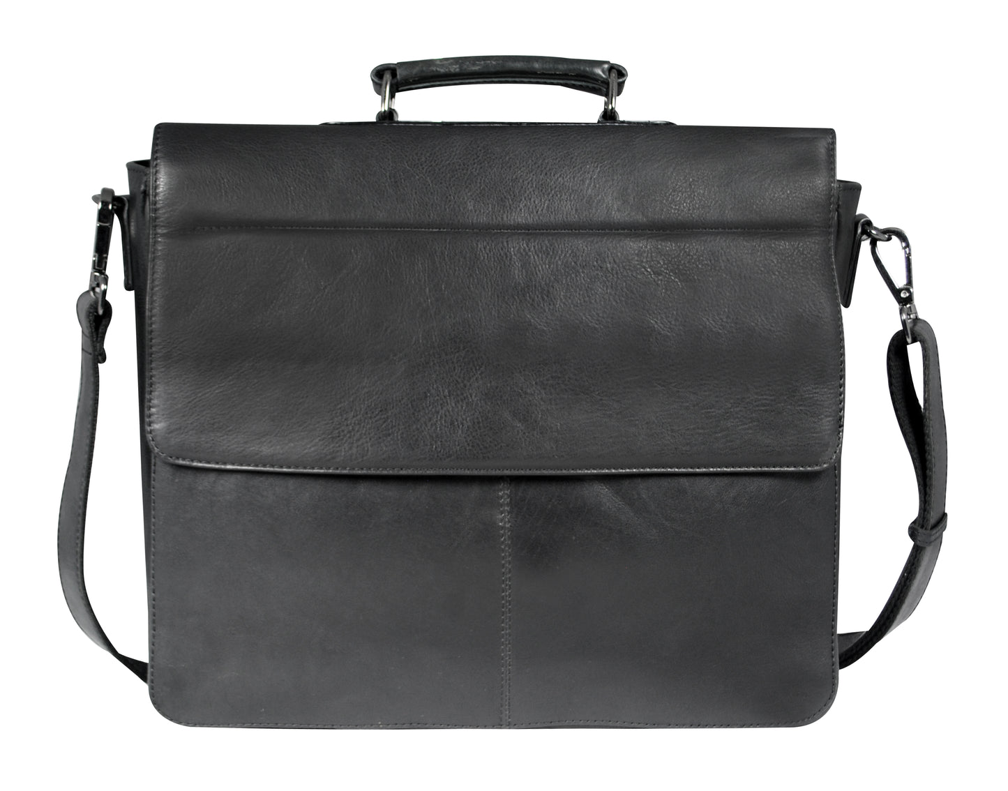 Calfnero Genuine Leather Men's Messenger Bag (402614-Black)