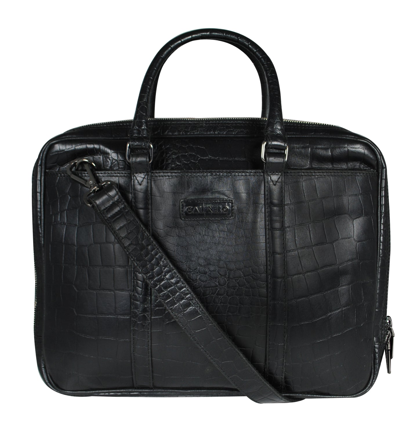 Calfnero Genuine Leather Men's Messenger Bag (402619-Black-Coco)