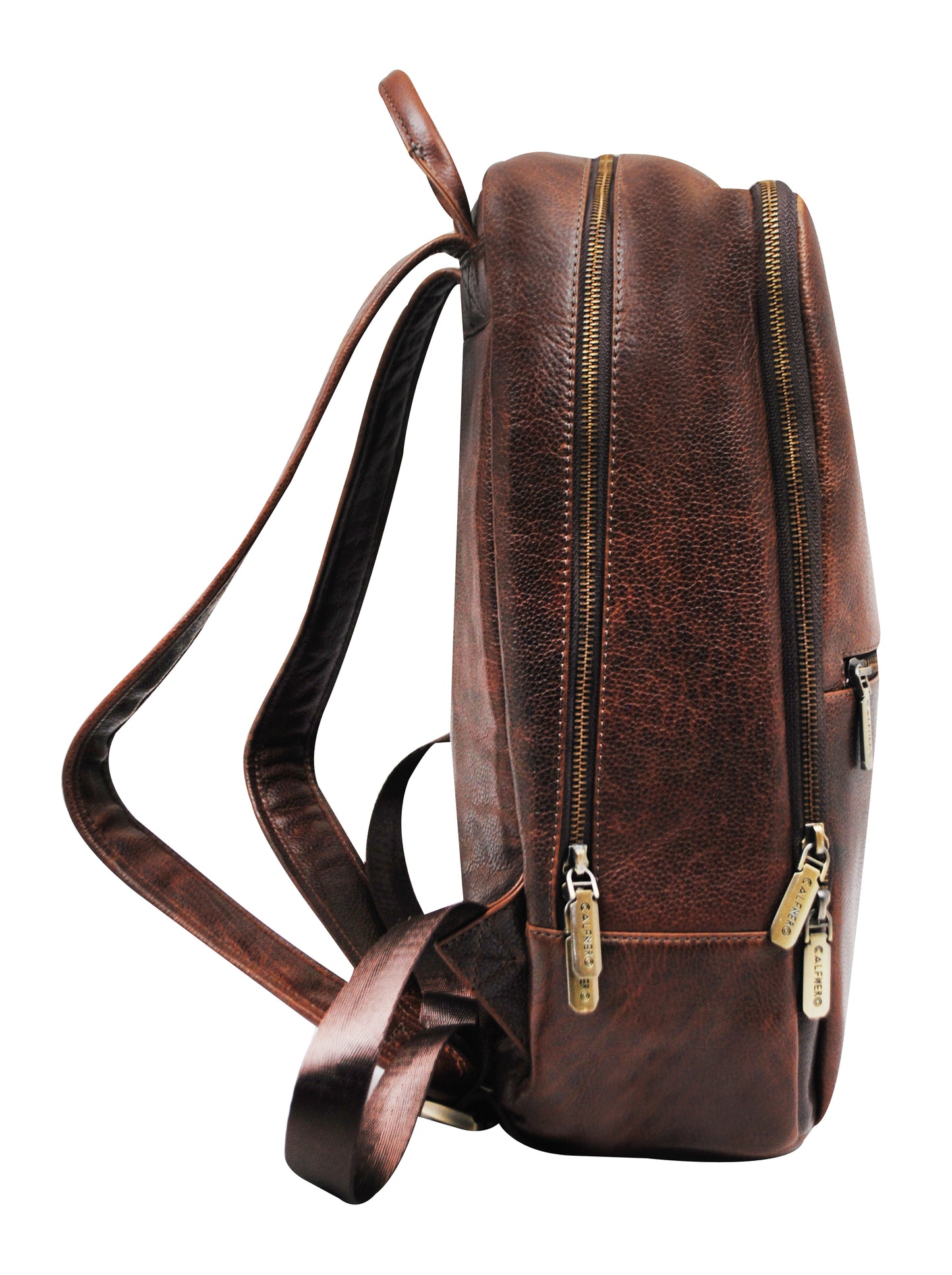 Calfnero Men's Genuine Leather Backpack (402623-Brown)