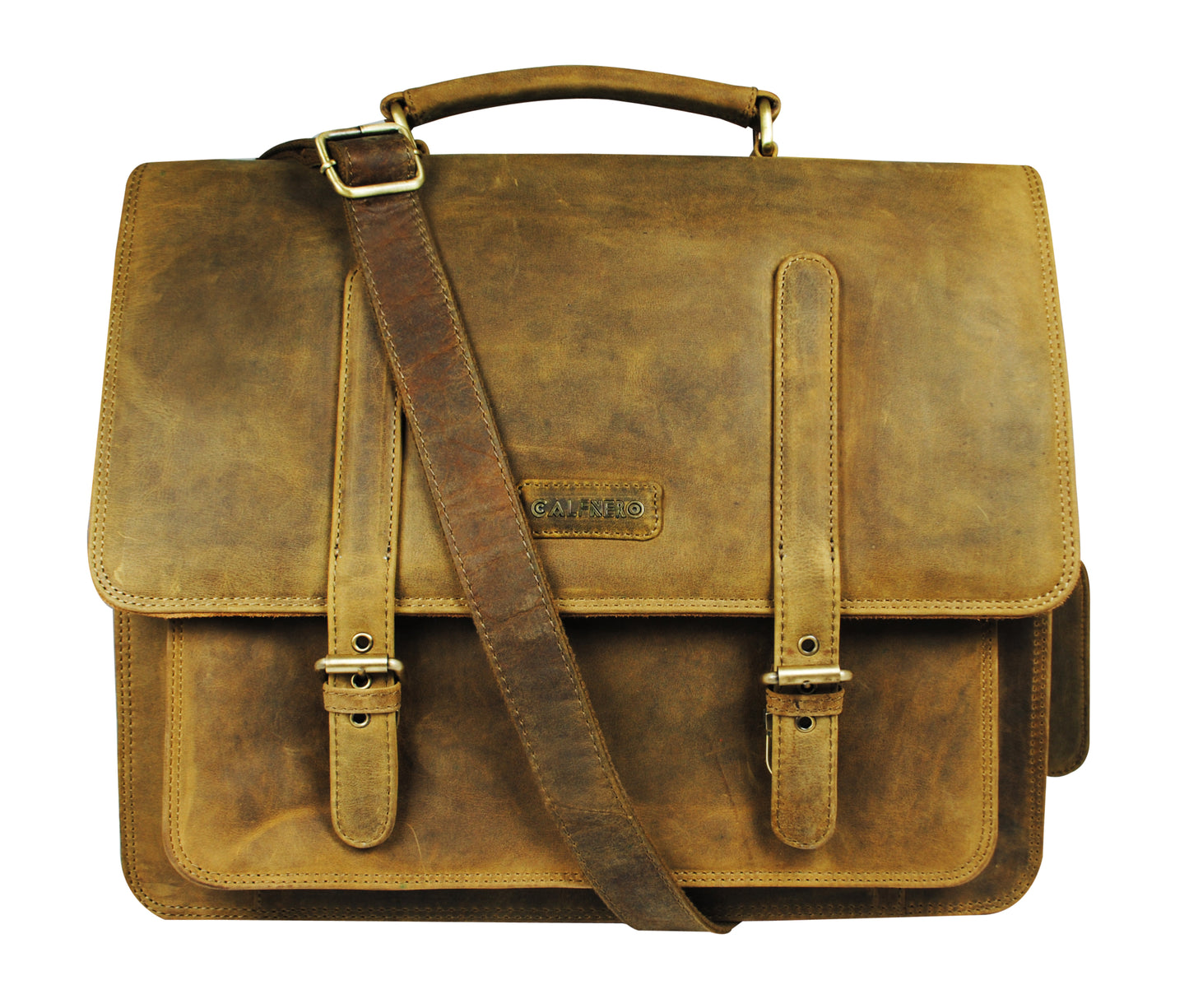 Calfnero Genuine Leather Men's Messenger Bag (432-Hunter)